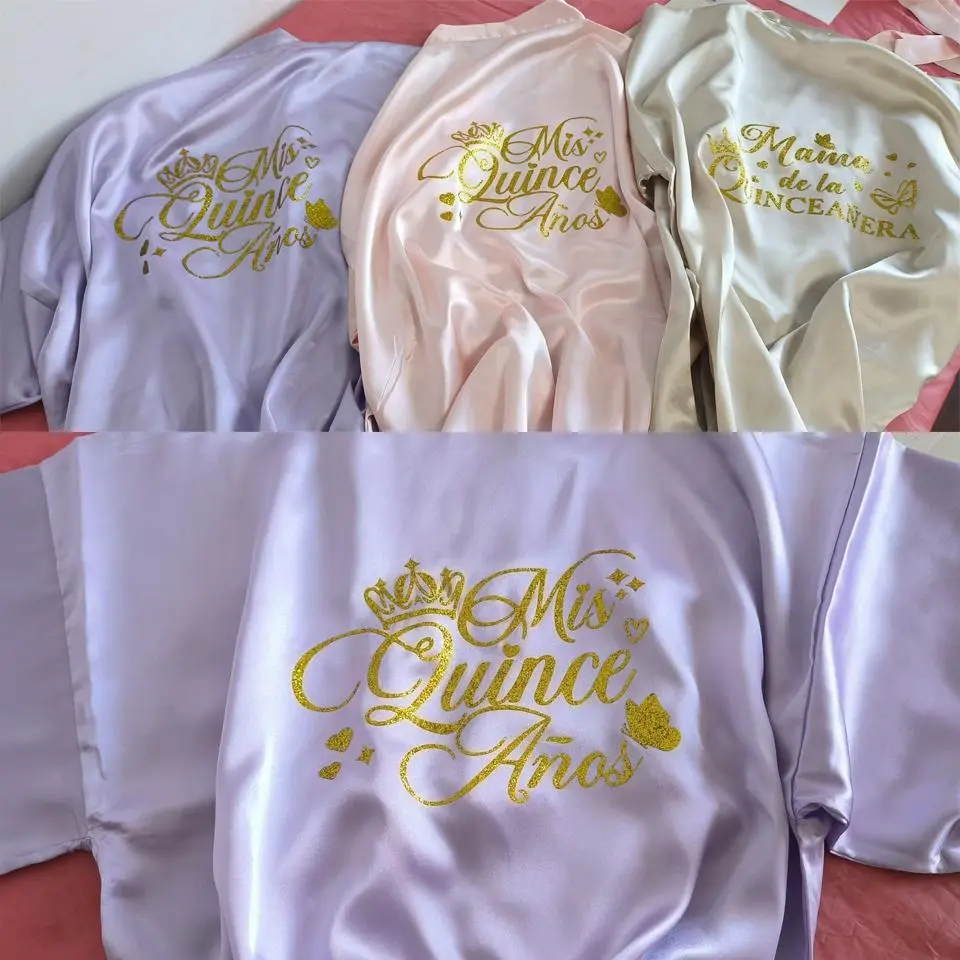 Mis XV Bathrobes Princess Sweet 15 Years Girl Birthday Party Mis Quince Años Robes Quinceanera Robe Mis XV Bathrobes Princess Sweet 15 Years Girl Birthday Party Mis Quince Años Robes Quinceanera Robe