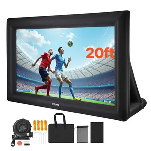 VEVOR 20FT Inflatable Projector Screen,  , Inflatable Movie Screen Outdoor with 250W Air Blower Projector Screen Oxford Fabric Material Blow Up Screen for Outdoor Backyard, Home Theater, Theme Party