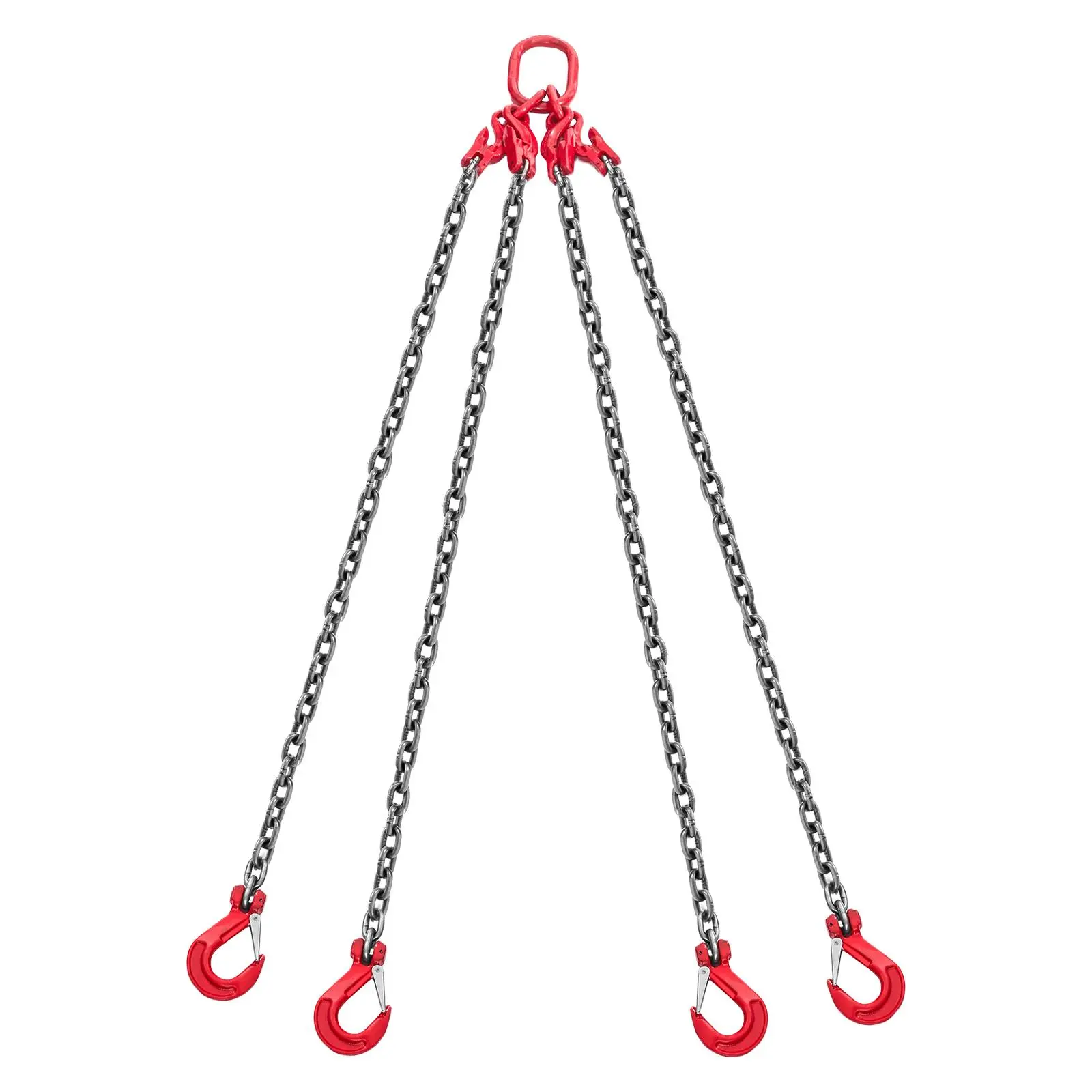 【toolupgrade】VEVOR Chain Sling, 3/8 in x 10 ft Lifting Chains with 4 Leg Grab Hooks, Heavy Duty G80 Alloy Steel Lifting Sling, 22900LBS Capacity, Adjustable Engine Chain Hoist Lifts for Cargo Security Towing