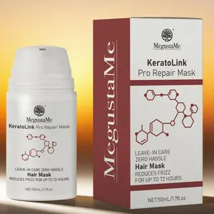 MegustaMe KeratoLink Pro Repair Mask 72H Frizz Control Zero Hassle Leave-In Hair Treatment 50ml whiteshampoo white shampoo xl minion