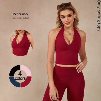 Shein Halter V Neck Lace TikTok Shop