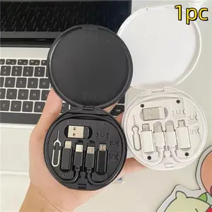 Multi-USB Charging Adapter Cable Kit, Charger Station Combo, USB-C to USB-A & Type-C Connector for Data Transfer, Card Storage, Phone Stand for Convenience, Electronic