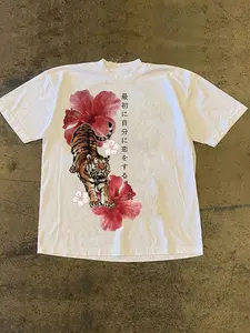 Women's Short Sleeve T-Shirt, Striped Tiger Print, Campus Style, Fresh and Youthful, Fashionable and Trendy, Casual and Retro, Simple and Daily Wear