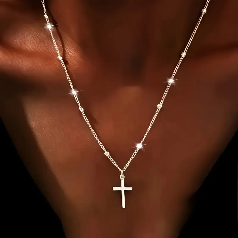 Elegant Cross Long Pendant Cross  for Women - Ideal Gift for Christmas, Valentine's Day, Graduation, Cross  Women chain men name plate Rose Bear Necklace saturn kevin
