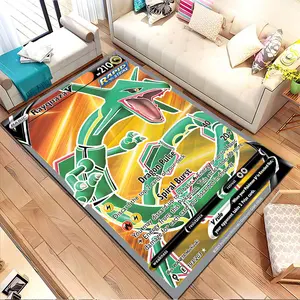 Green dragon on a dynamic orange-yellow background. Printed pattern home carpet, suitable for living room, bedroom, kitchen mat, home decoration, carpet, and also suitable as a holiday gift fo