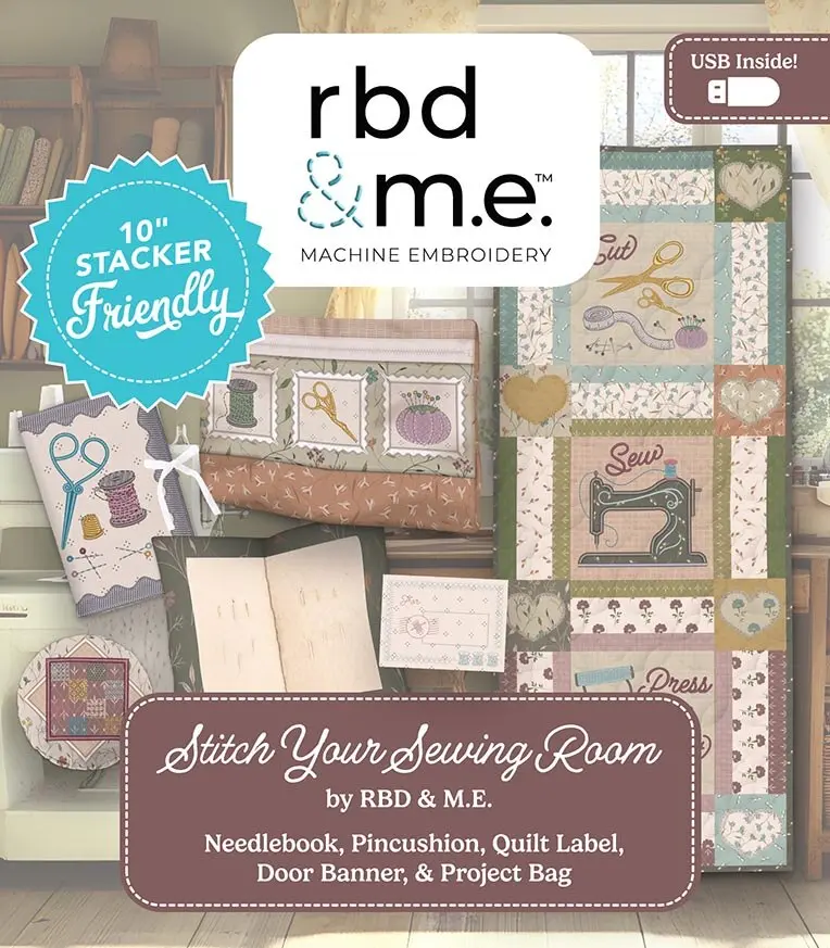 Riley Blake Designs RBD&ME Stitch Your Sewing Room Machine Embroidery Kit ME100SSR26R1