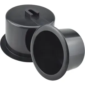 2 count Black Plastic Cup Holder Inserts for Sofa Recliner Table Boat  Drop-in Replacement 110x88x60mm