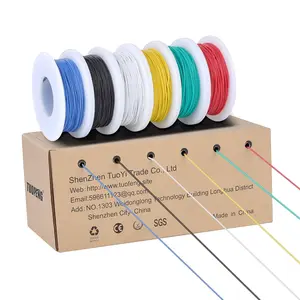 30 AWG Wire,30 Gauge Silicone Wire 6 Colors 66ft/20m Each Spool,60V Flexible Electrical Wire with Tinned Copper, Hook up Wires for Breadboard/DIY/Battery