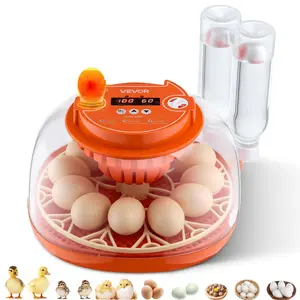 VEVOR 12 Egg Incubator, Automatic Egg Turner with LED Candler, Temperature Humidity Control, 360 View Clear Window, Poultry Eggs Incubator for Home Farm, Hatching Chicks Ducks Goose Quail