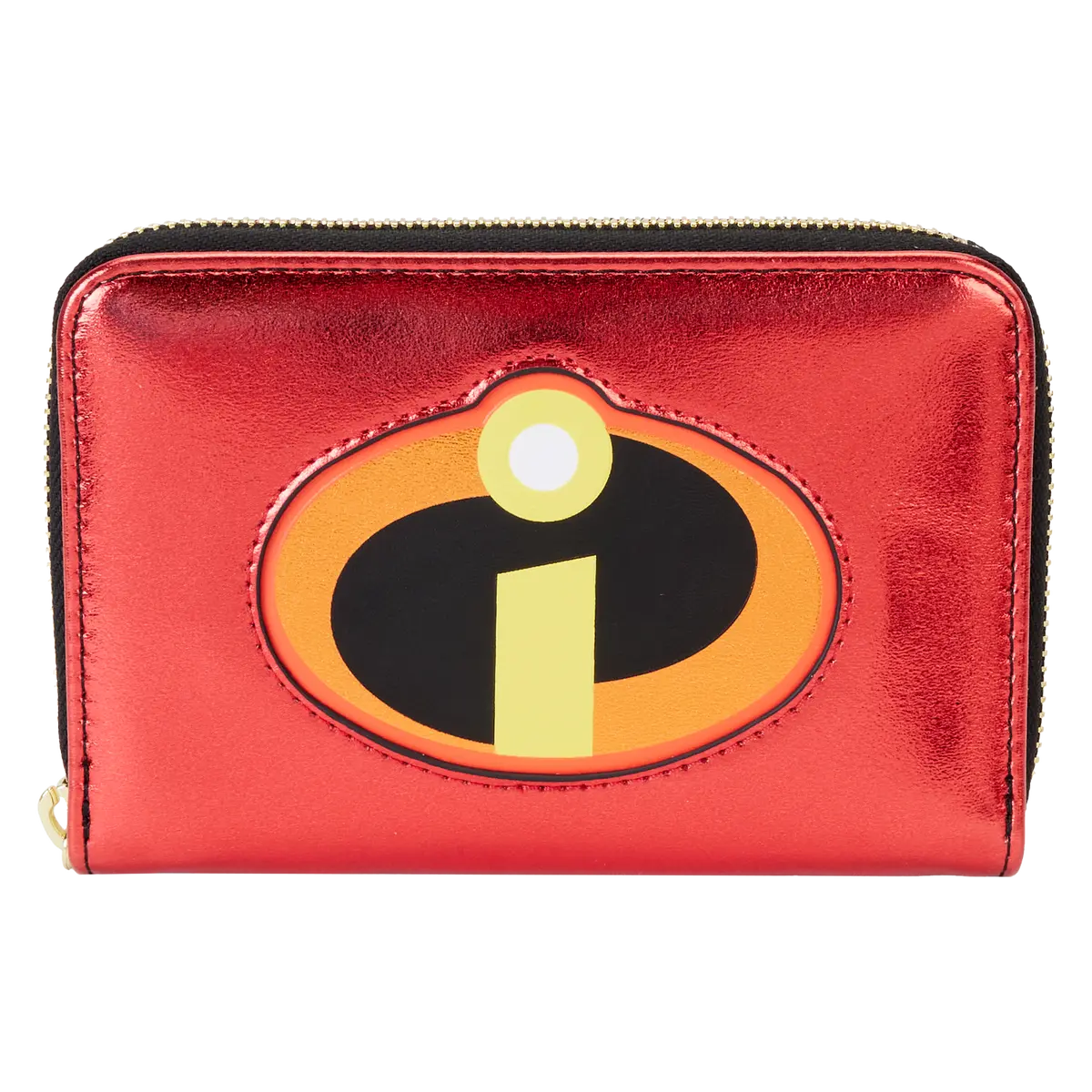 Women's The Incredibles 20th Anniversary Metallic Polyurethane Zip-Around Wallet, Graphic Wallet Card Holder with Card Slots, Cosplay Gear, Graphic Women's Wallets