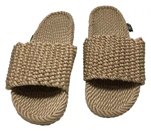 The Full Nelson Camel Woven Slides – Soft Rope Slippers, Lightweight Comfort, Breathable Casual Summer Sandals for Men & Women