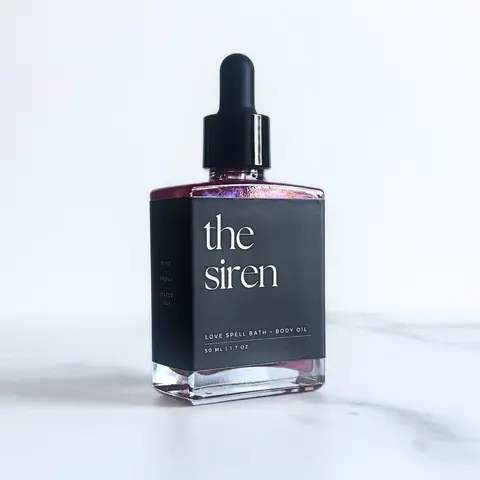 The Siren | Love Spell Ritual Bath + Body Oil | Shimmer Oil | Rose + Peony + Water Lily + Hibiscus