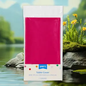 Hot Pink Rectangular Table Cover - for Parties, Spritz, Plastic