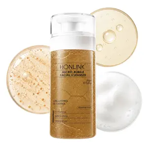 HONLINK Micro-Bubble Cleanser with Walnut Shell Powder + Oat Extract | Gentle Exfoliating Foam for Blackheads & Smooth Skin