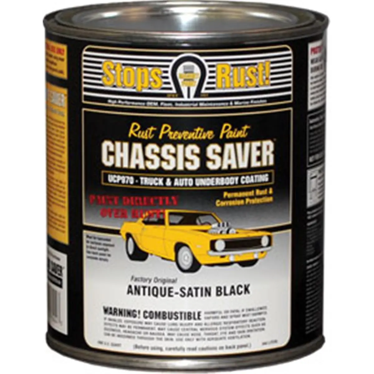 212 MAIN UCP970-04 Chassis Saver Paint, Antique Satin Black, 1 Qt, 2 lbs, High Solids, Truck & Auto Underbody Coating, VOC Compliant, No Primers/Topcoats, Non-Porous Finish, Permanent Rust Protection