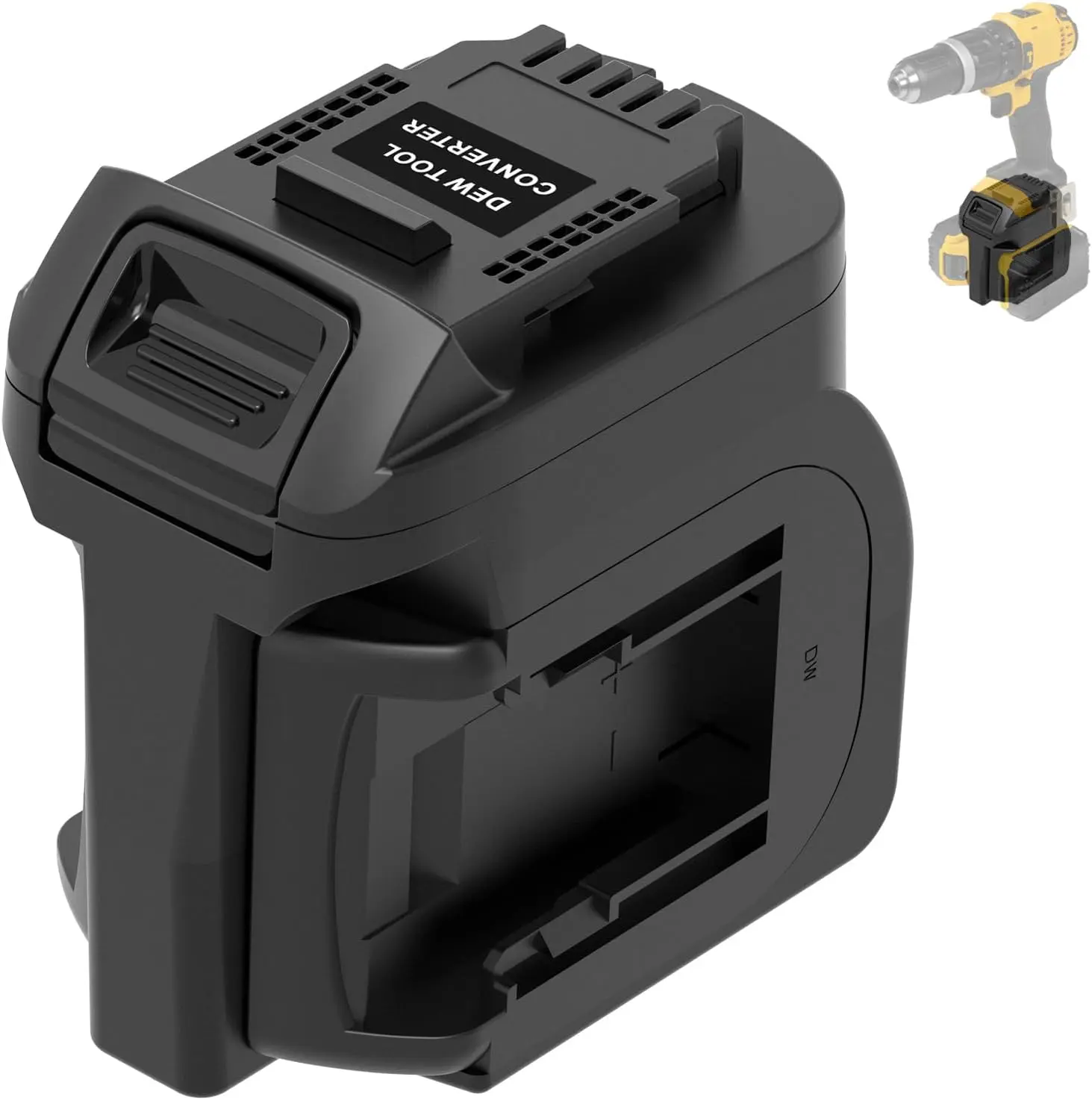 2-in-1 Battery Adapter for DeWalt 20V 60V Battery, Dual Battery Connector Doubles Power & Runtime for DeWalt 20V Cordless Power Tools, for Drill Circular Saw Impact Wrench (1 Pack)