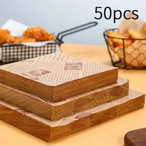 American Vintage Newspaper Baking Oil-Proof Paper, Thick Laminated Anti-Oil, Ideal for Coffee Shops and Snack Stores, Bulk Purchase