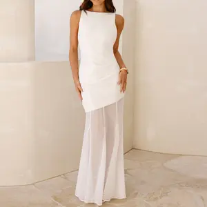 Hello Molly Modern Art Maxi Dress Party White