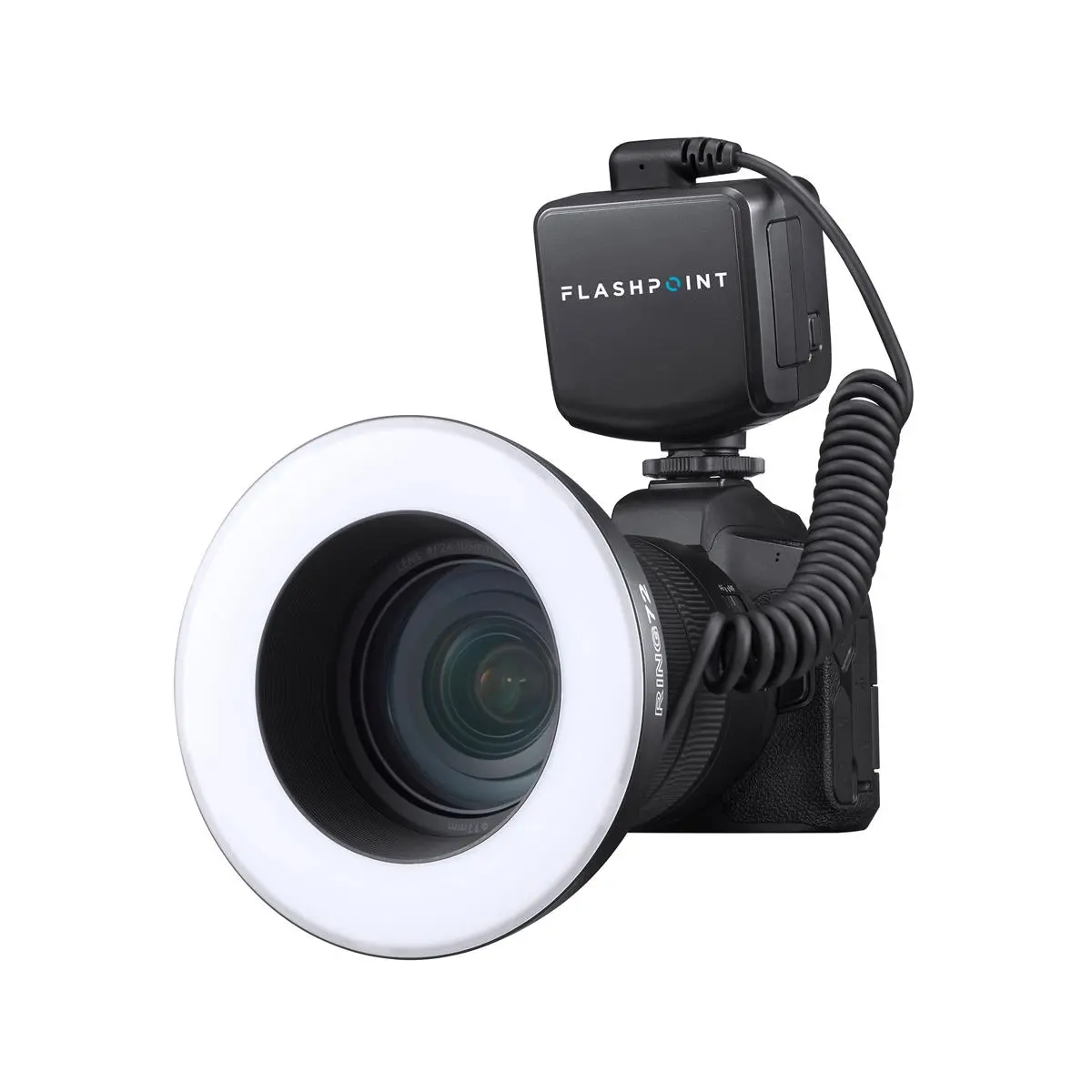 Flashpoint Ring72 Macro LED Ring Light for DSLR Cameras, Dual Power Supply (4x AA Batteries or Detachable Lithium Battery), Separate Brightness Control, Camera Accessories for Macro & Close-Up Photography, Lens