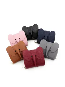2026 New Lychee Pattern Cute Elephant Accordion Card Wallet Coin Purse Large Capacity Card Holder Organizer