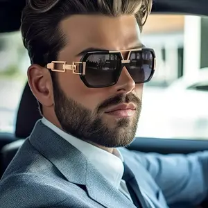 Men's Stylish Metal Frame Sunglasses Durable Fashion Design Polarized Adjustable for Outdoor Daily Wear Modern Beach Stuff