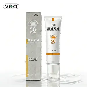VGO Daily Facial Sunscreen 50ml Anti-Aging UV Protection Antioxidant Alcohol & Paraben-Free Calm Sun Sensitivity Velvet Grip For Makeup Long-Lasting Skin Repair