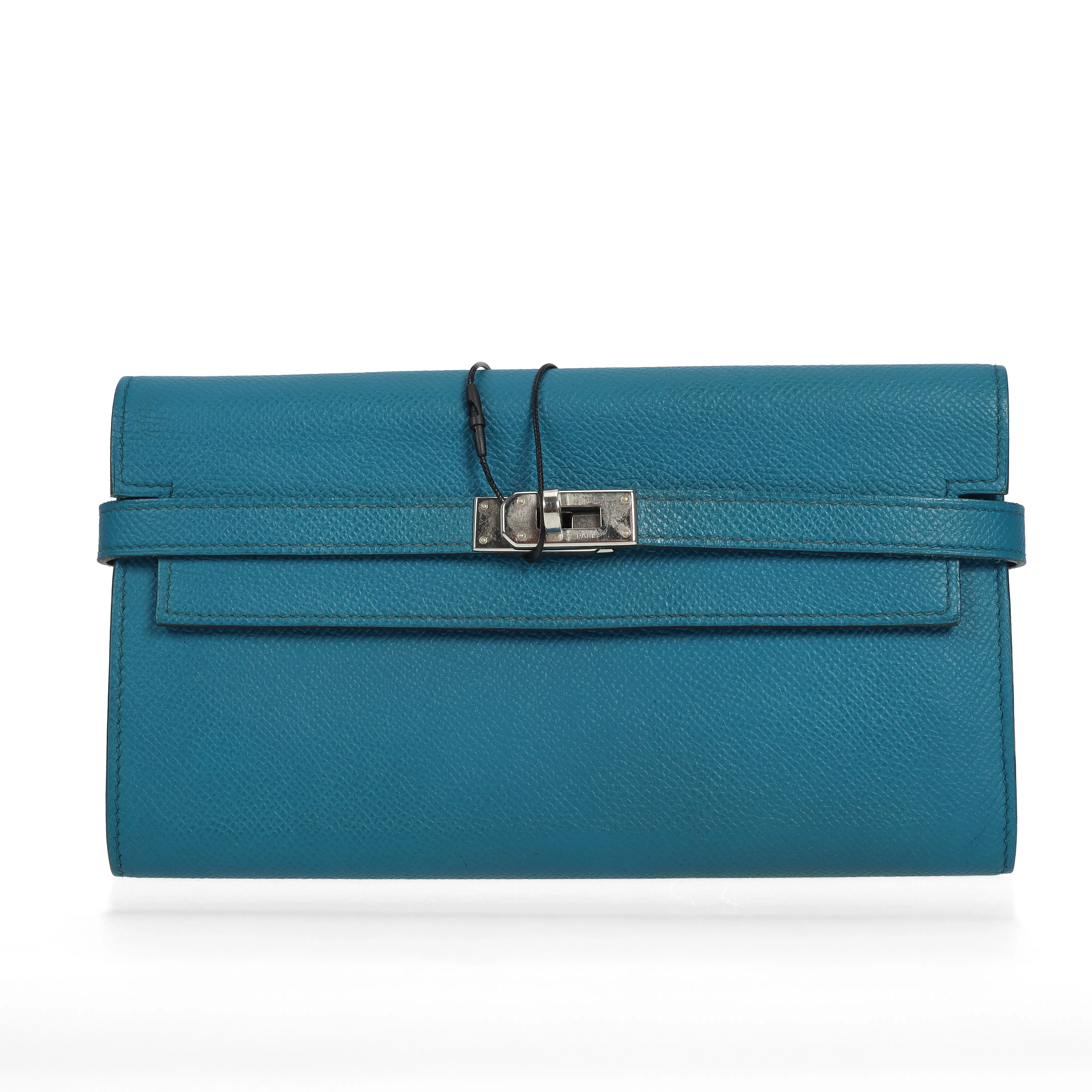 Pre-owned HERMÈS Epsom Calfskin Leather Wallets Kelly Wallet Blue 35229736