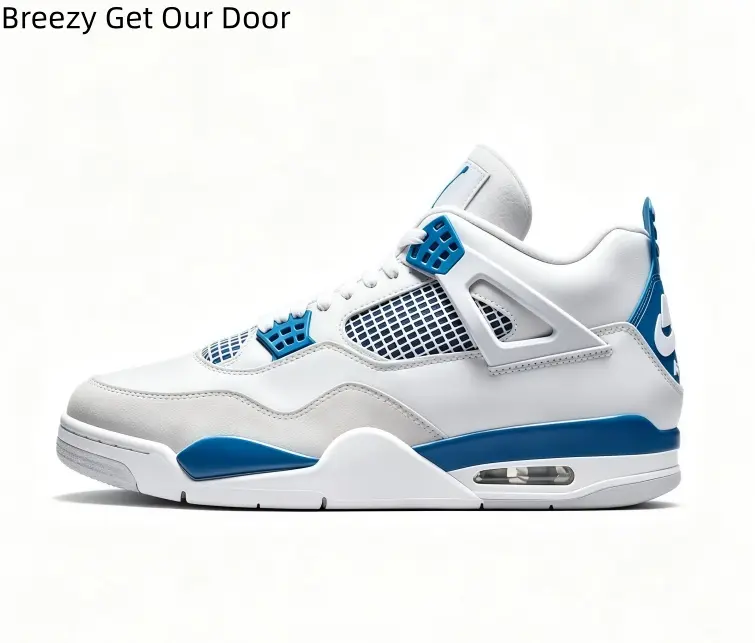 Fashion White Blue Patchwork Mid Ankle Sneakers Shock Absorbing Soft Sole All Match Street Style Everyday Athletic Shoes