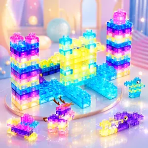 Soft Jelly Building Blocks for Kids, Squishy Multi-Color Stacking Blocks Toy Set, Sensory Tactile Puzzle Blocks for Toddlers Boys Girls
