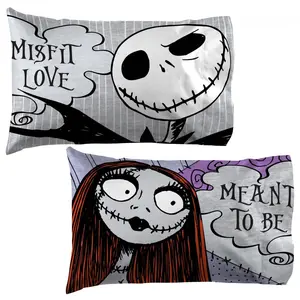 Nightmare Before Christmas 869282 20 x 30 in. Nightmare Before Christmas Misfit Love Meant to Be Pillow Case, Multi Color - Pack of 2