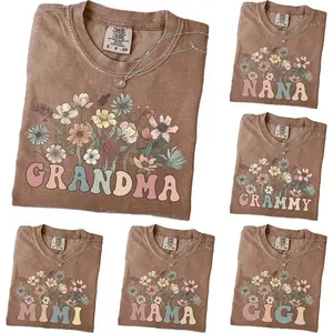 Custom Grandma T-Shirt, Personalized Floral Happiness Is Being a Mama T-Shirt, Grandparent Gift, NANA HOney MIMI GIGI Shirt, Mother’s Day Floral FaMily Tee