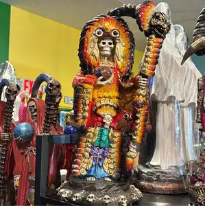 Santa Muerte Religious Statue, 15-Inch Aztec 7 Powers Charged Collectible Figurine, Home Decor, Room Decor Figurines