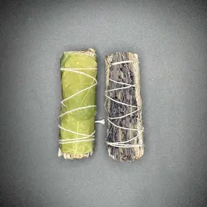 White Sage with Lavender and Eucalyptus Flowers Smudge Sticks