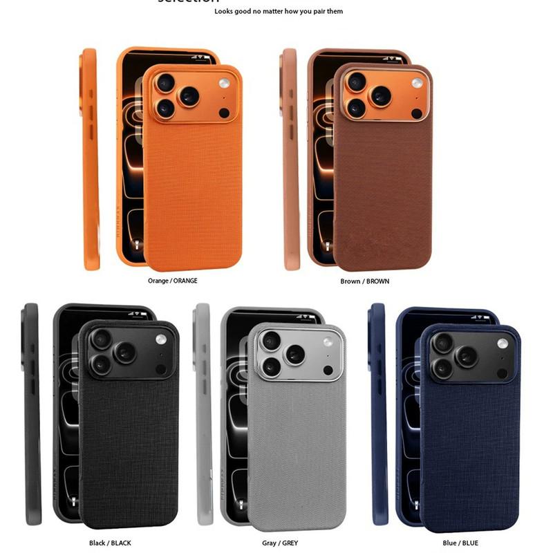 Compatible with iPhone 17 Pro Max/ 16/15/14/13 Fabric-texted phone case with AI camera button Phone case HN312-5