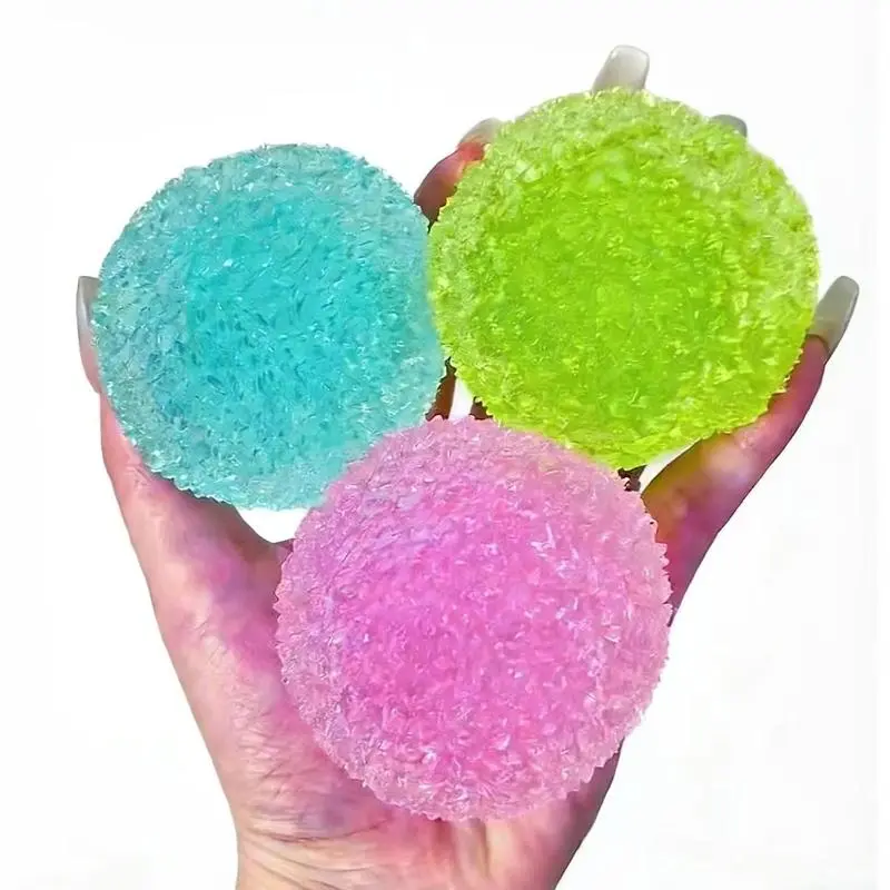 Silent Crystal Mochi Squish Ball - Soft TPR Handmade Sensory Fidget Toy, Party Favors, Goodie Bag Fillers for Hand Play stress relief gift