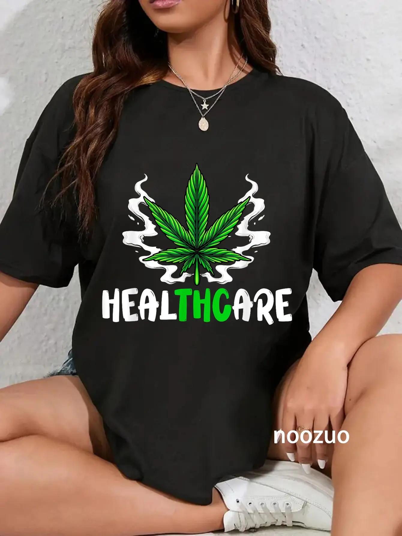 100% Cotton Healthcare THC Pot Leaf Support Medical Marijuana Weed T-Shirt