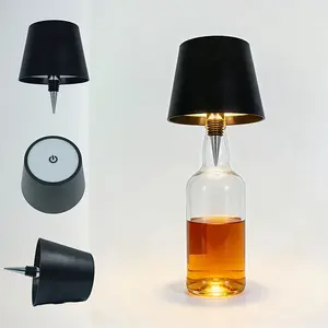 2/1 piece, ABS material, three-color adjustable USB rechargeable LED bottle light, modern minimalist style bedside table lamp, high-end bedroom light, IP44 waterproof, decorative lighting suitable for restaurants, desks, bars, and gifts