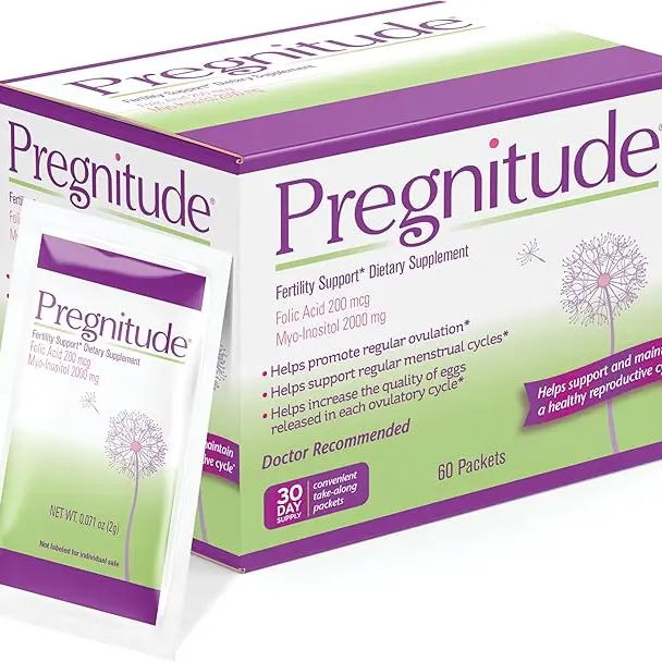 Pregnitude Fertility Support for Women – Promotes Ovulation & Cycle Balance – Daily Reproductive Health Boost –Healthier pregnancy-Suplement Supplements Myo Inositol Supplement