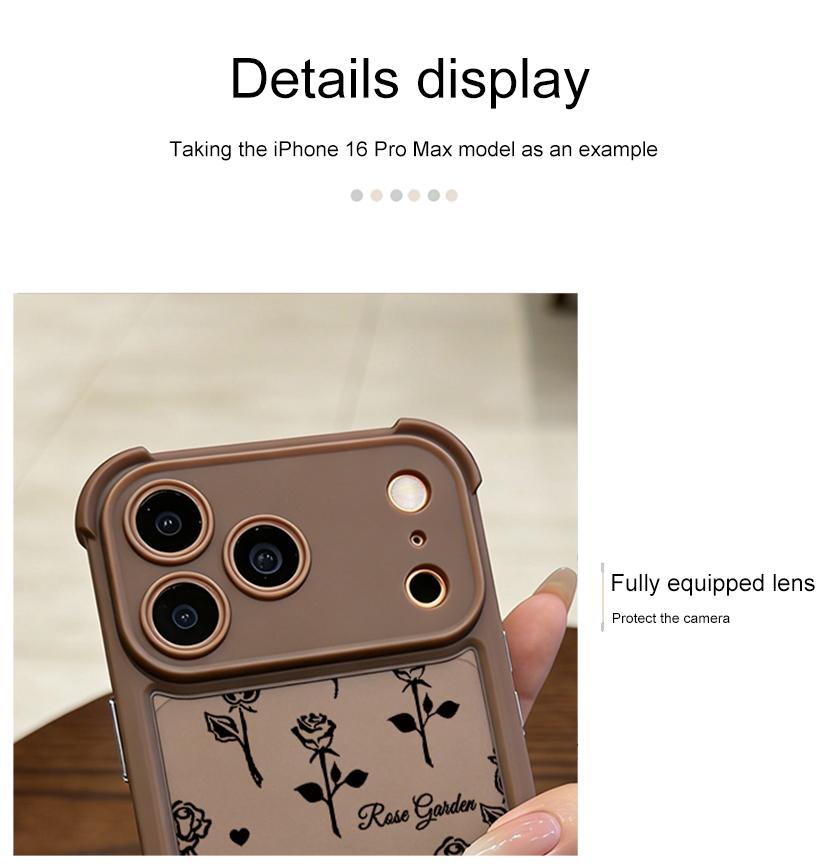 Rose Garden Phone Case Elegant Floral Print Design Compatible with iPhone 17 Pro Max 16 Pro Max 15 Pro 14 13 12 11 Series Simple Color Matching