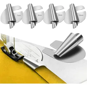 Sewing Rolled Hemmer Foot, 7/8/9/10mm Rolled Hem Presser Foot, 4 Sizes Wide Hemming Machine Rolled Hem Pressure Foot Hand Industrial Sewing Machine Sewing Accessories