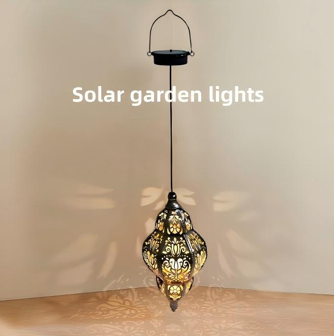 Solar Powered Hanging Lantern Baroque Moroccan Design Waterproof Decorative Garden Light Unique Holiday Party Gift for Patio Yard Home Decor