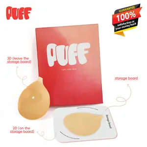 Puff #1 Push-up Sticky Bra – Waterproof & Sweat-proof,  Portable, Reusable, Washable, Essential for Travel Women's Wear with Storage Board & Replaceable Adhesive Pads