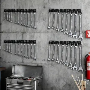 Metal Wrench Organizer Rack, Construction Tool Organizer, Stylish Wall-Mounted Storage Shelf for Tools, Professional Mechanic Gift, Includes Drawers, Garage Solution