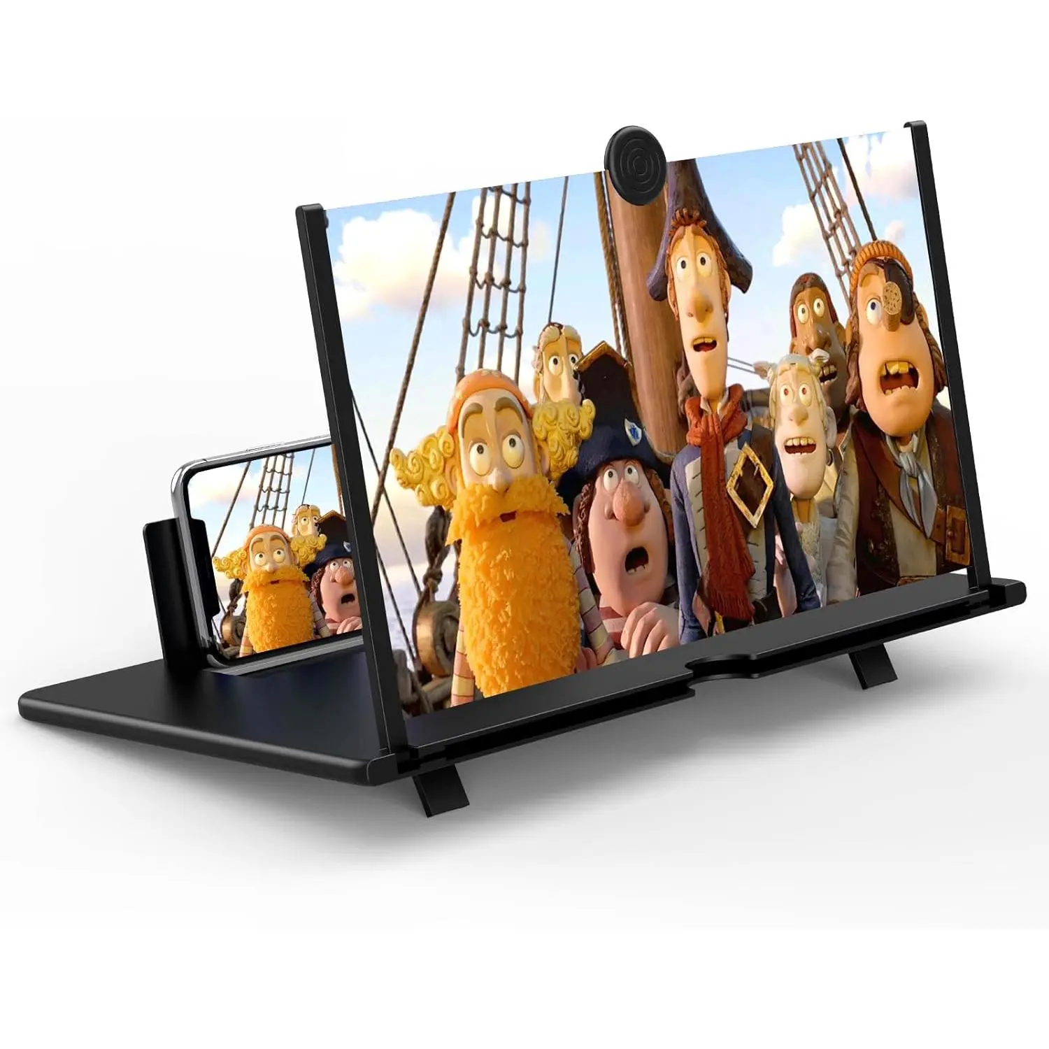 18" Screen Magnifier -3D HD Mobile Phone Magnifying Projector Screen Enlarger for Movies, Videos and Gaming – Foldable Phone Stand Holder with Screen Amplifier–Compatible with All Smartphones