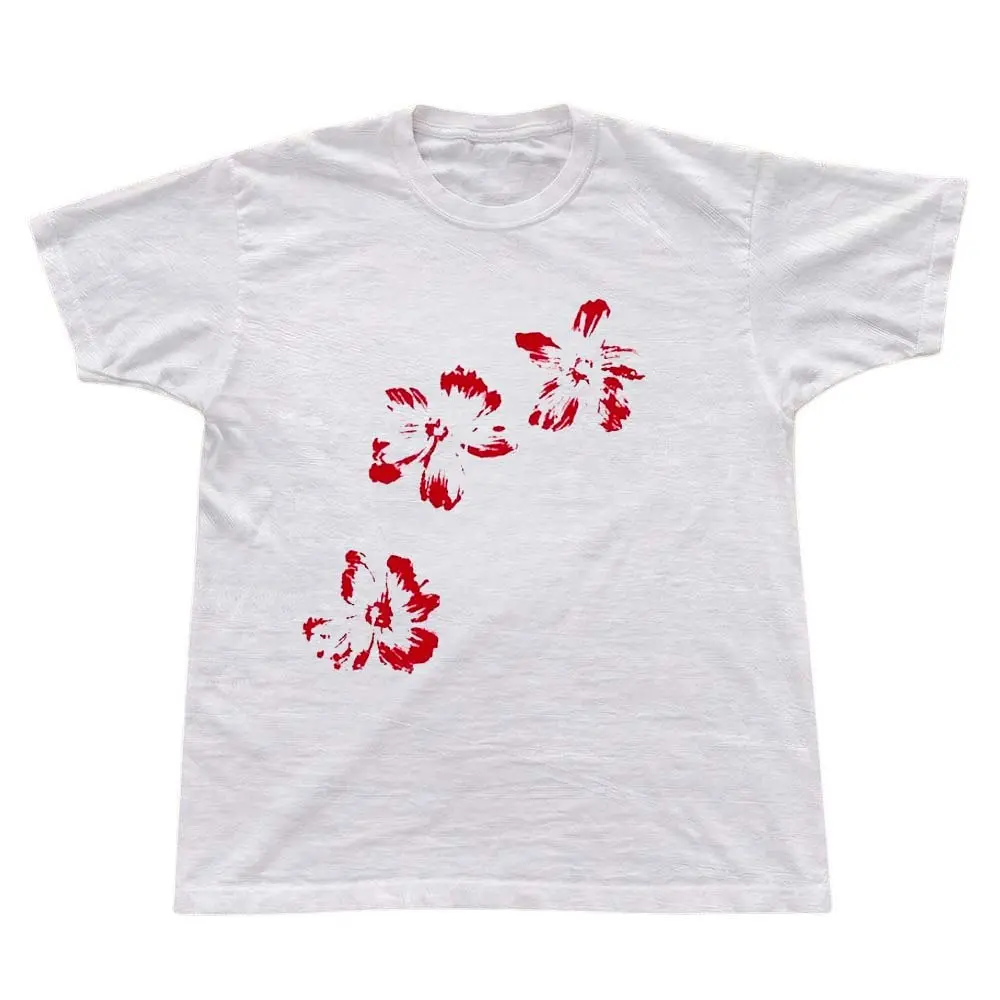 The Red Cherry Blossom Graphic T-Shirt, Minimalist Japanese Sakura Tee, Floral Aesthetic Shirt, Unisex Spring Nature Gift