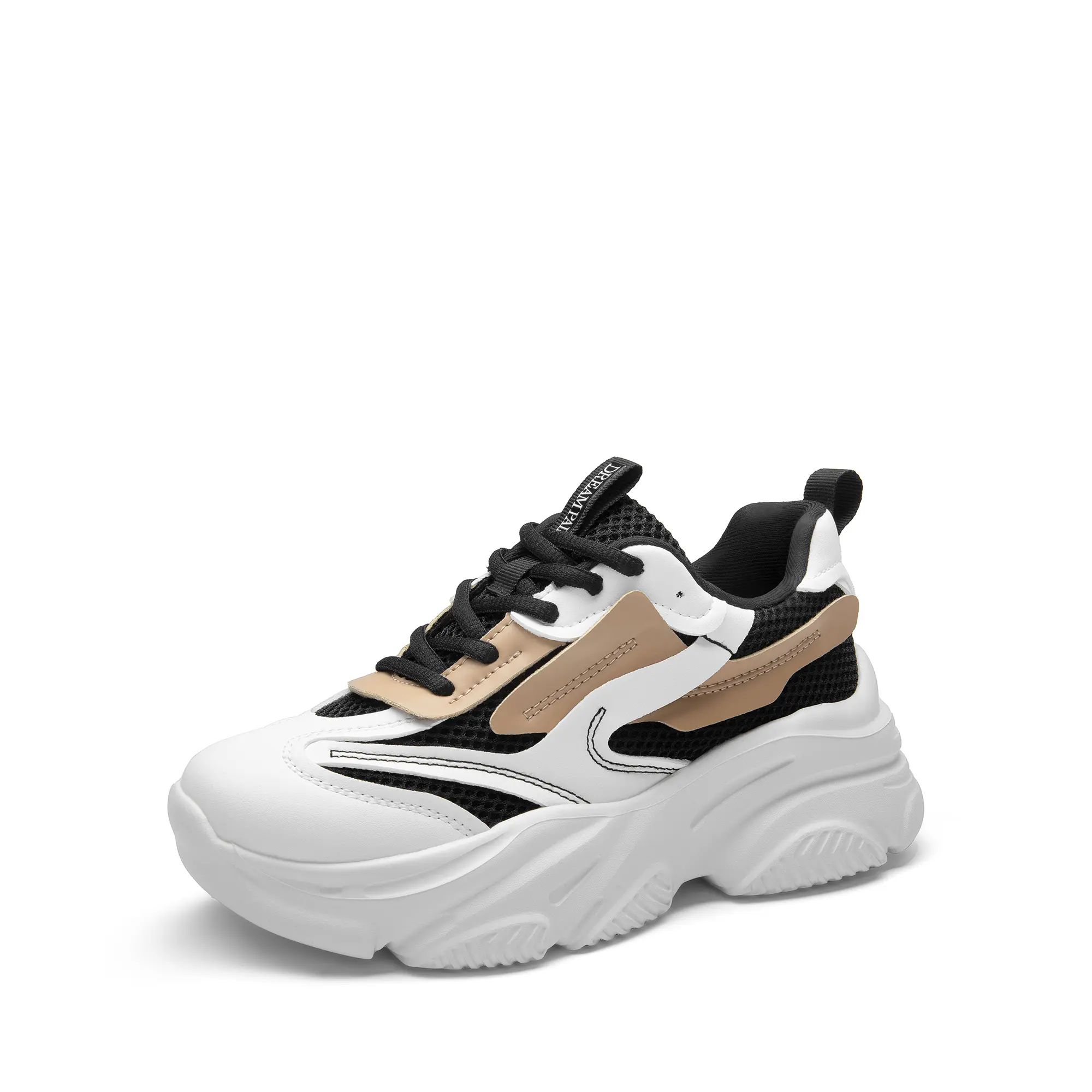 DREAM PAIRS Jaxon Women's Lace-Up Platform Sneakers — Breathable Walking, Casual Athletic, Thick-Soled Styles for Women, Breathable Walking Sneakers, Casual Athletic Sneakers