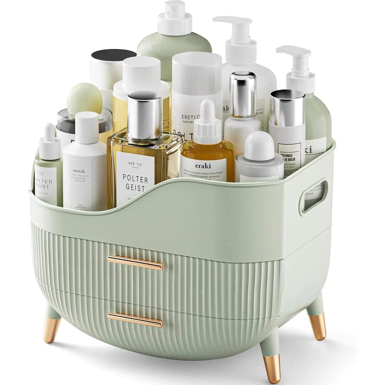 Makeup Organizer with Drawers,Skincare Organizer for Vanity,Storage Box with Handle,Large  Display case for Dresser, Bathroom Countertop