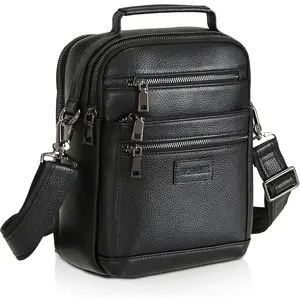 Italian Full Grain Leather Messenger Bag  Chest  Crossbody Bag Casual Sling Business Handbag for Men