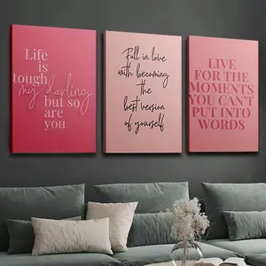 3-piece modern inspirational quote canvas wall art set, framed ink-printed posters, classic style, suitable for home office, living room, bedroom, bathroom decoration, indoor and outdoor wall art, framed