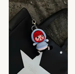 CaseOh Inspired Crochet Keychain – Handmade Streamer Doll, Cute Bag Charm, Gamer Gift